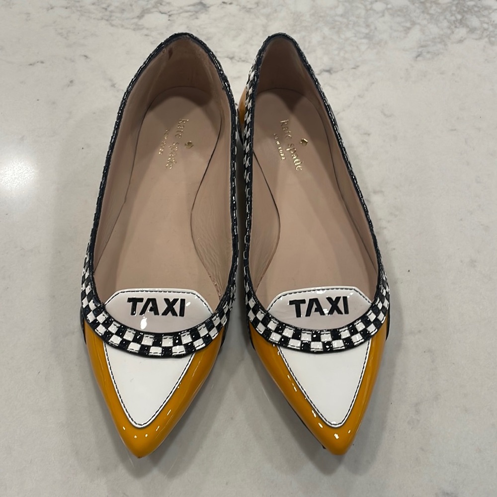 Kate Spade Yellow and Black Taxi Flats